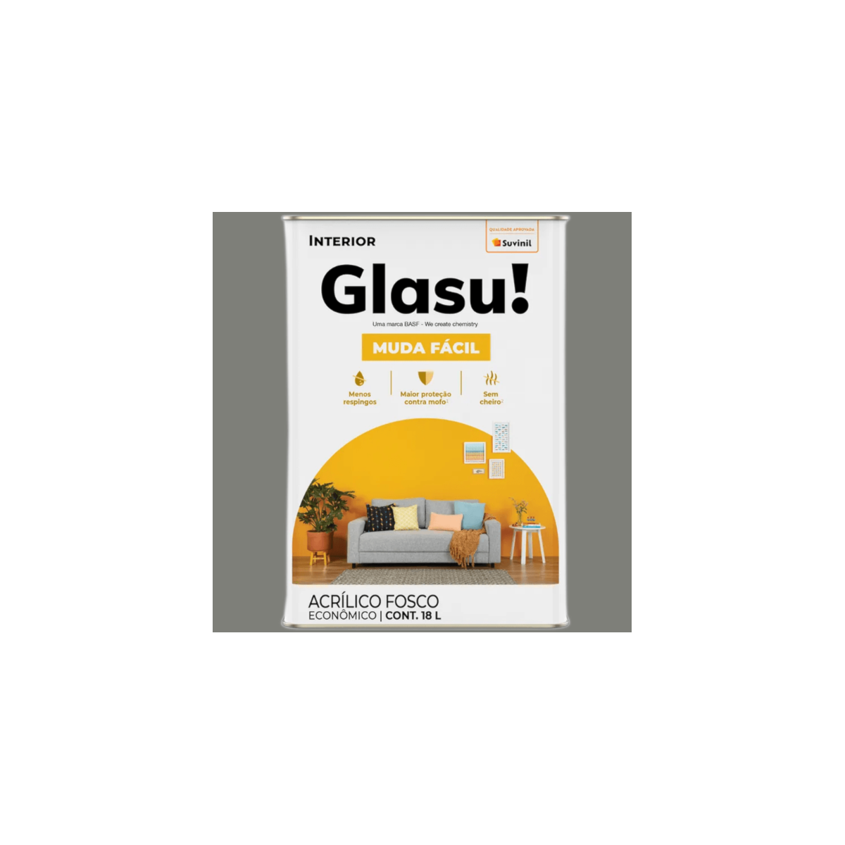 Acril.Economico Glasu Suvinil Muda Facil Fosco Rosa Mineral 18lt 50748402