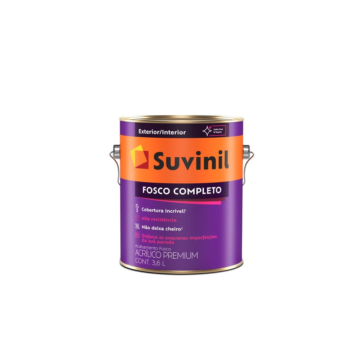 Acril.Premium Fosco Completo Suvinil Br.Gelo 3,6l 53399605