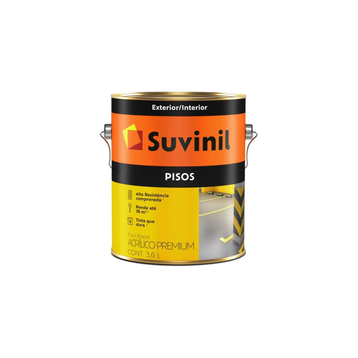 Acril.Premium Piso Fosco Suvinil Preto 3,6l 53418844/50812272