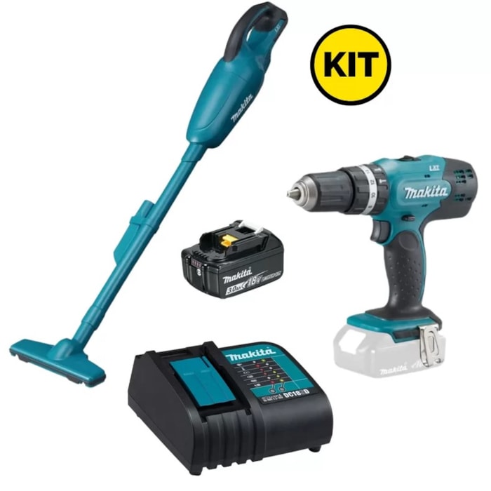 Cj.Parafus/Furad+Aspirador De Po Makita Dhp453sfx8 Dcl180zb