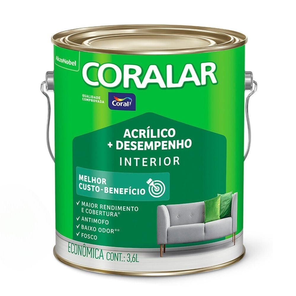 Coralar Acril. Coral 3,6l Perola 5202282 - Loja diCasa