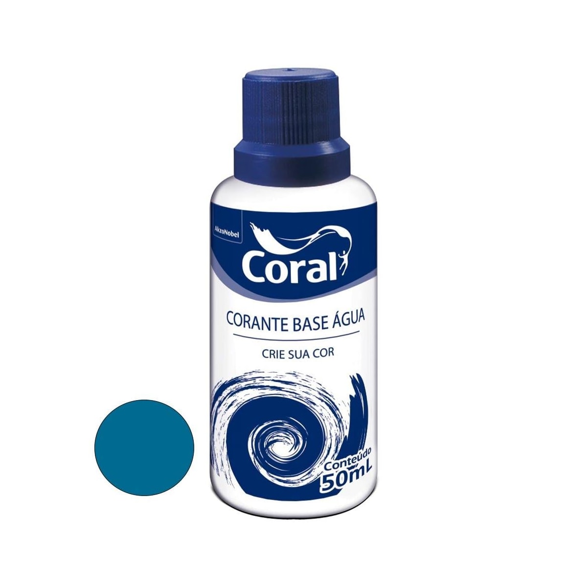Corante Base Agua Coral 50ml Azul 5202603