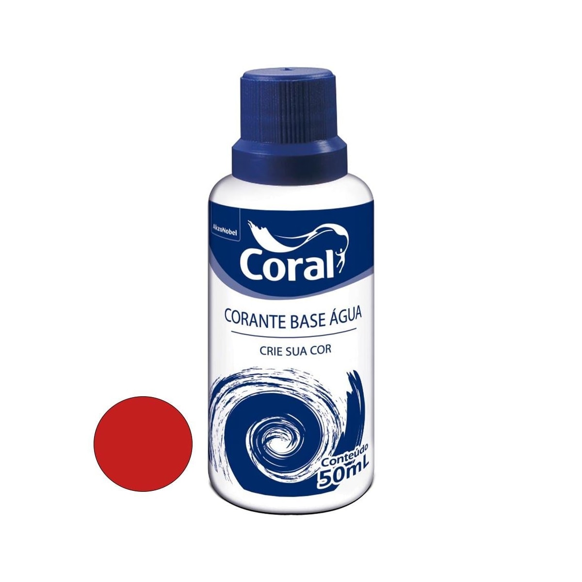 Corante Base Agua Coral 50ml Vermelho 5202605