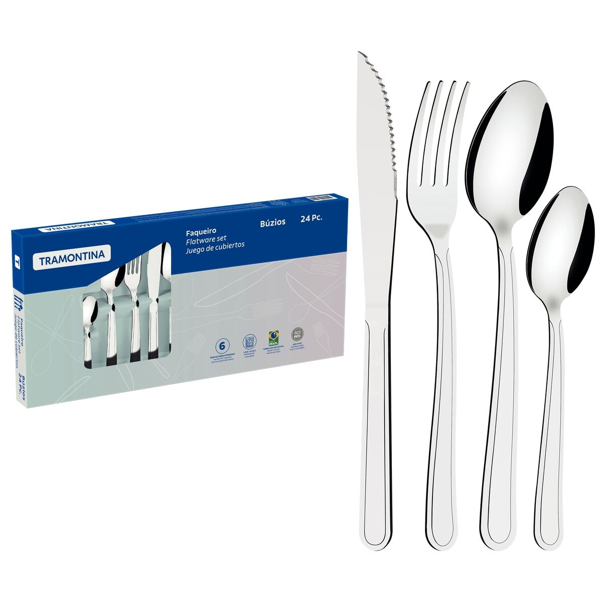 Faqueiro Inox Tramontina 24pcs Buzios