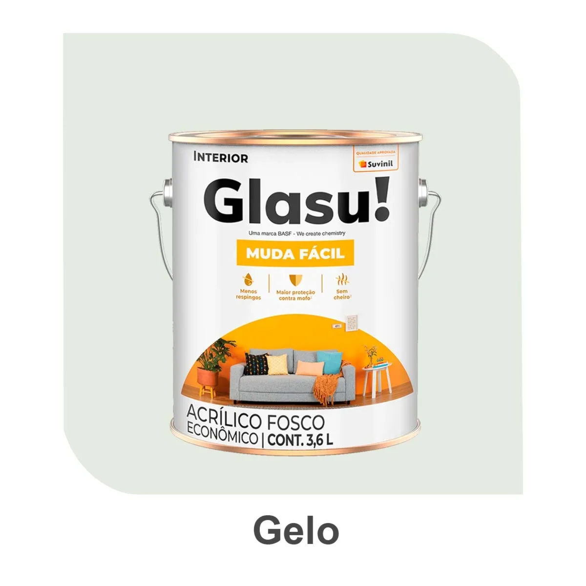 Glasu Acr.Eco Muda Facil Fosco Suvinil Gelo 3,6l 50759650