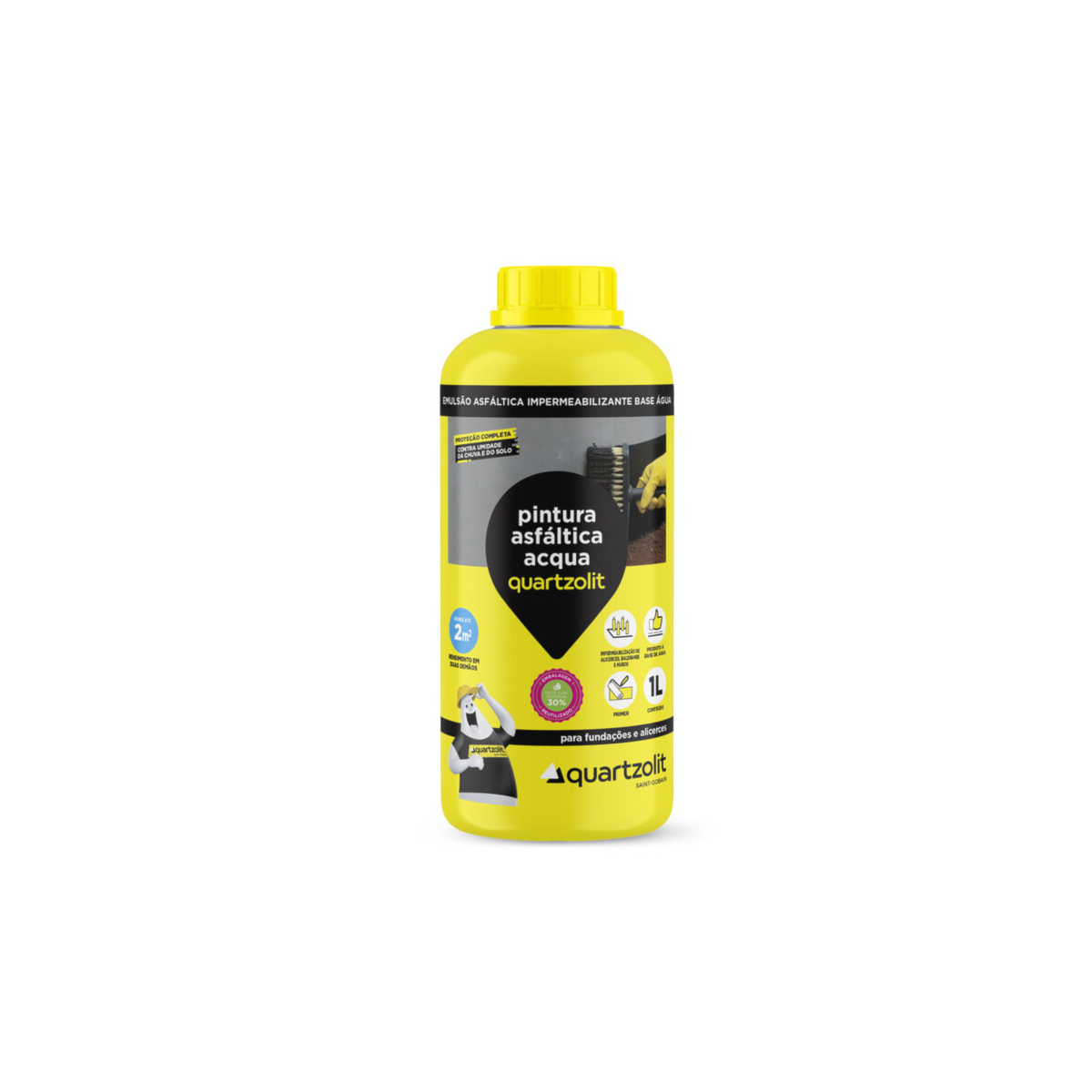 Pintura Asfaltica Acqua Quartzolit 1l 38013.14.34.056