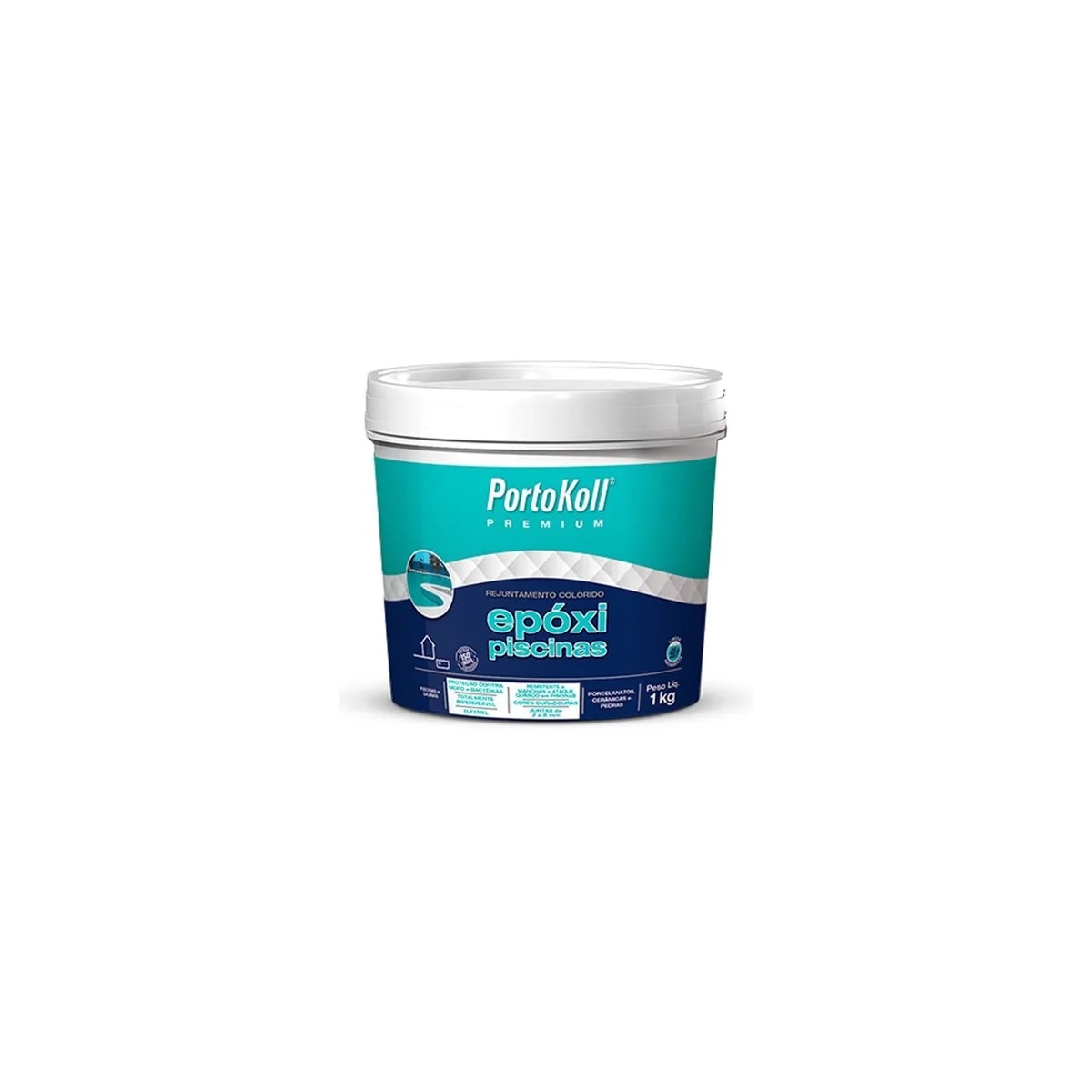 Rejunte Epoxi Piscina Portokoll Azul Celeste 1kg Fl