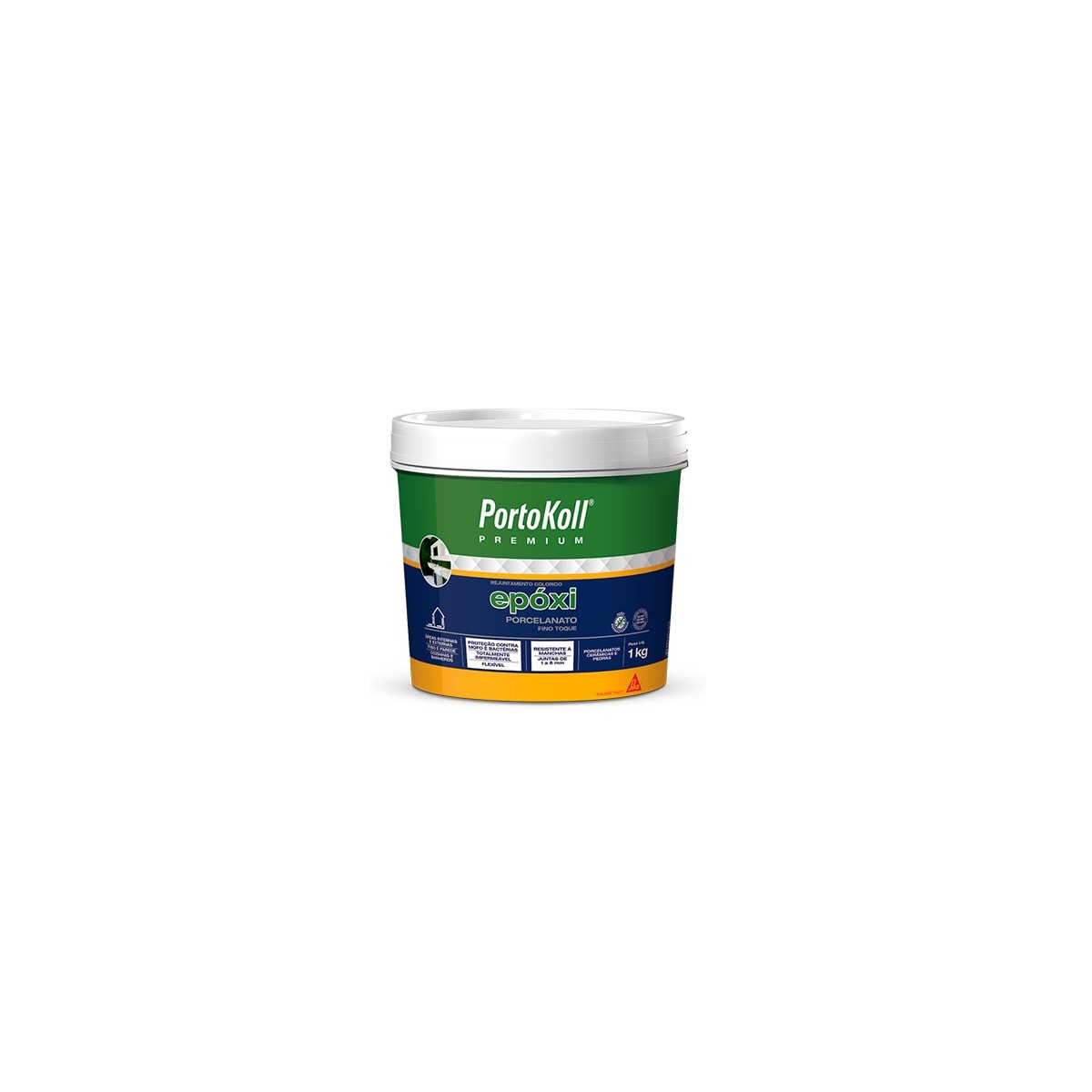 Rejunte Epoxi Porcelanato Portokoll Branco Brilhante 1kg Fl