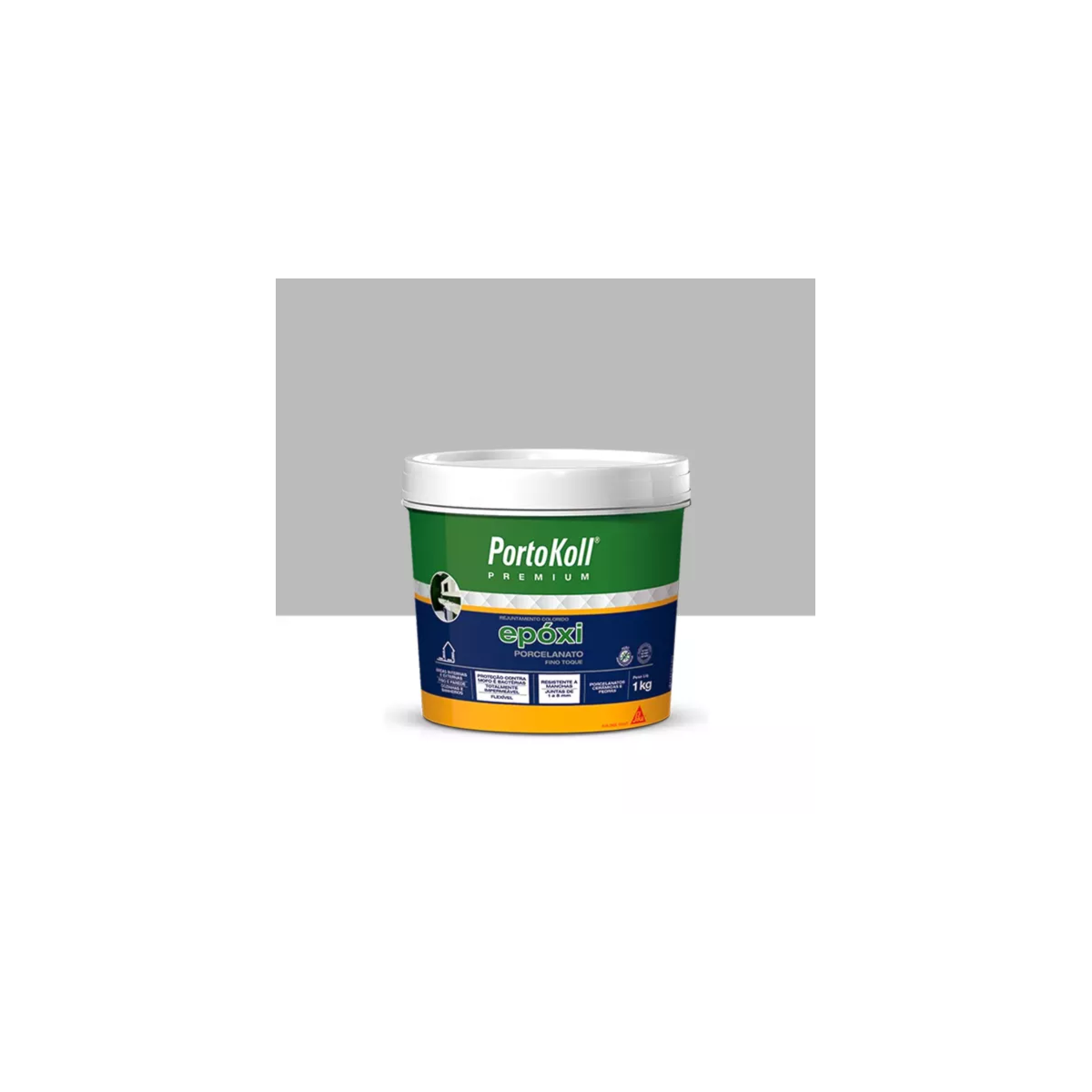 Rejunte Epoxi Porcelanato Portokoll Cinza 1kg Fl