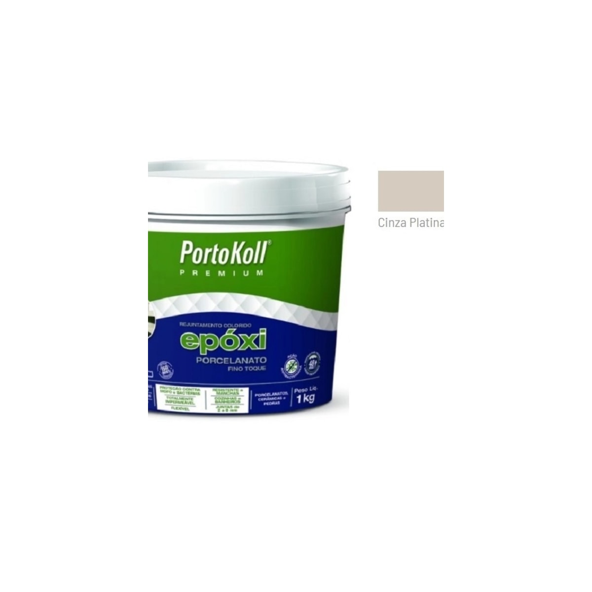 Rejunte Epoxi Porcelanato Portokoll Cz Platina 1kg Fl