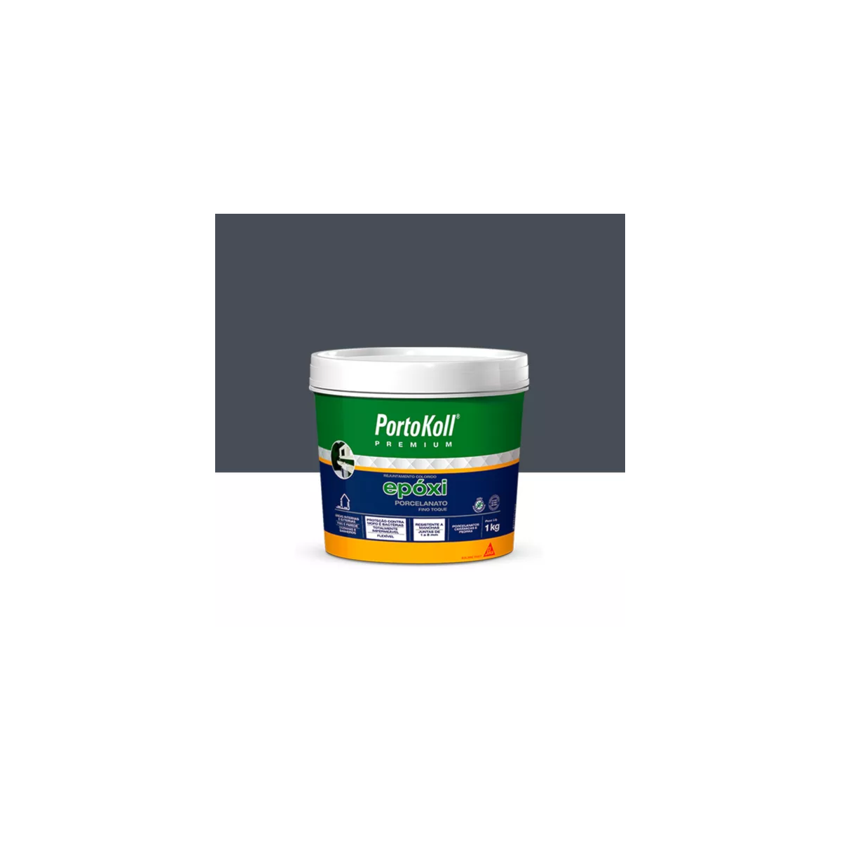 Rejunte Epoxi Porcelanato Portokoll Grafite 1kg Fl