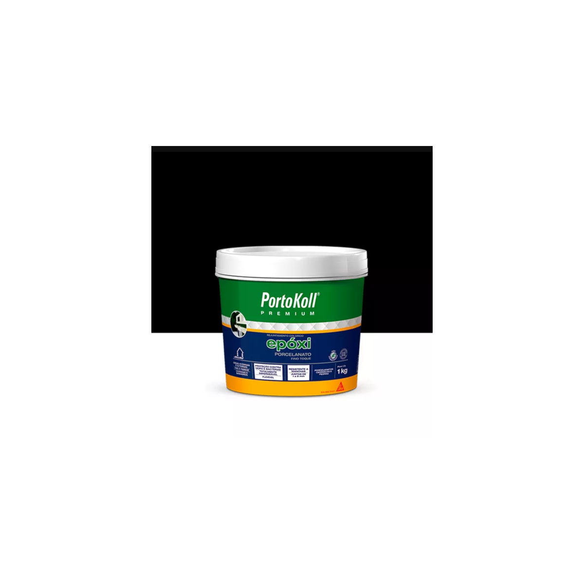 Rejunte Epoxi Porcelanato Portokoll Preto 1kg Fl