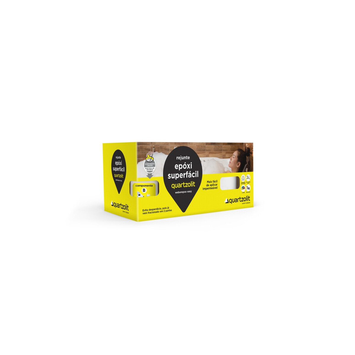 Rejunte Epoxi Superfacil Quartzolit Branco 1kg