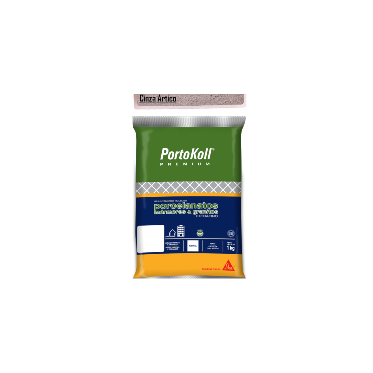 Rejunte Ext Fino Portokoll Cinza Artico 1kg