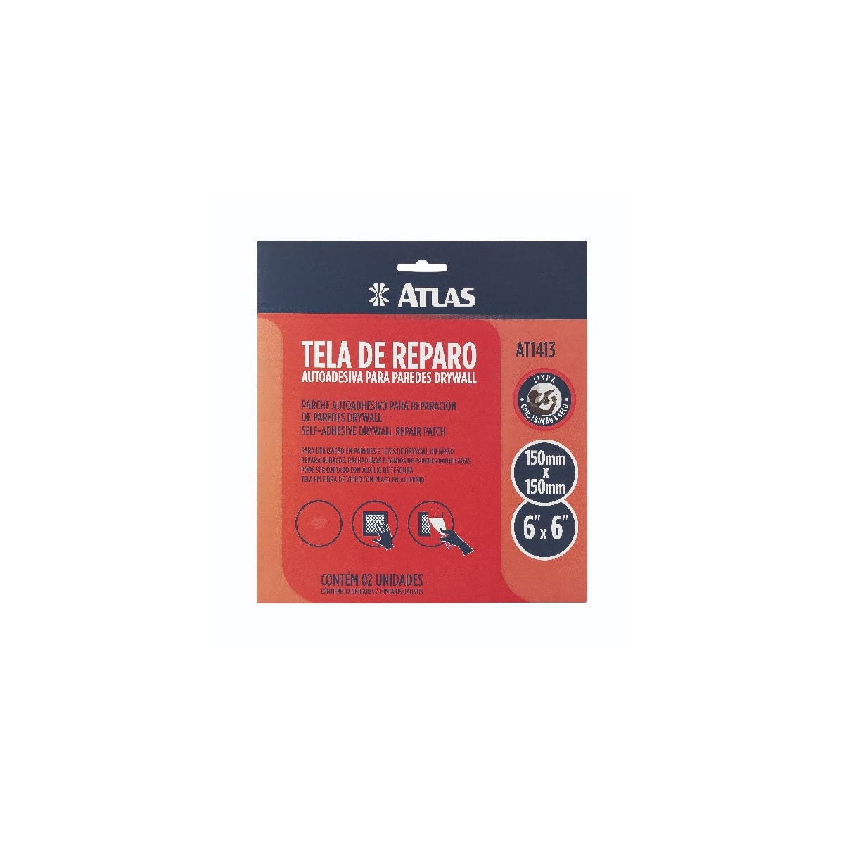 Tela Reparo Autoadesiva P/Drywall Atlas At1413