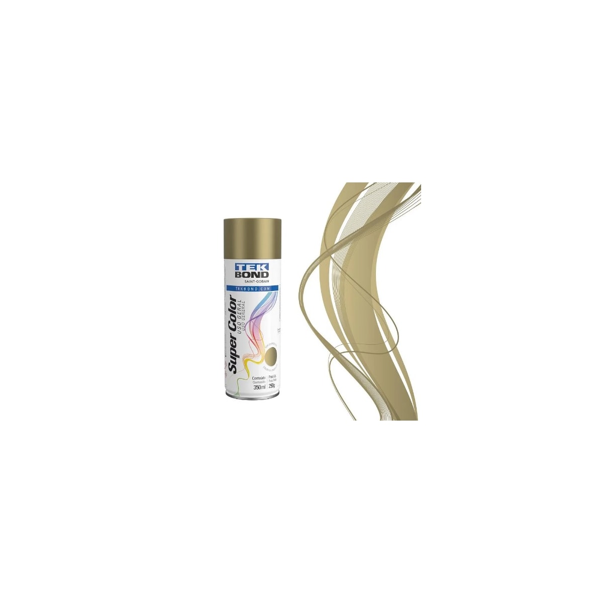Tinta Aerossol Uso Geral Tekbond Dourado 350ml/250g 23051006900